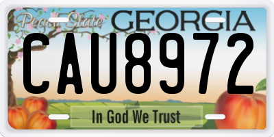 GA license plate CAU8972