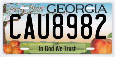 GA license plate CAU8982