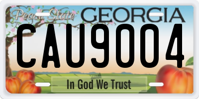 GA license plate CAU9004