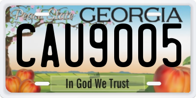 GA license plate CAU9005