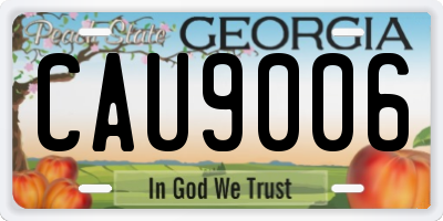 GA license plate CAU9006