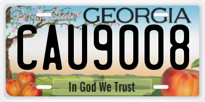GA license plate CAU9008