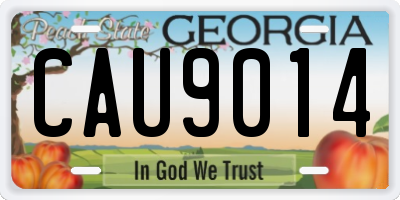 GA license plate CAU9014