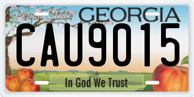 GA license plate CAU9015