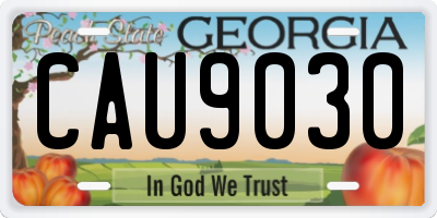 GA license plate CAU9030
