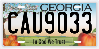 GA license plate CAU9033