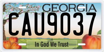 GA license plate CAU9037