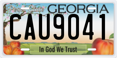 GA license plate CAU9041