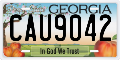 GA license plate CAU9042