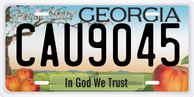 GA license plate CAU9045