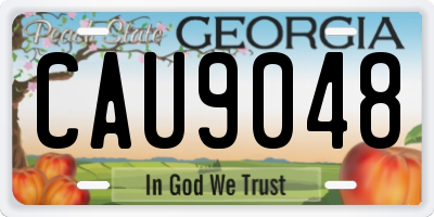GA license plate CAU9048