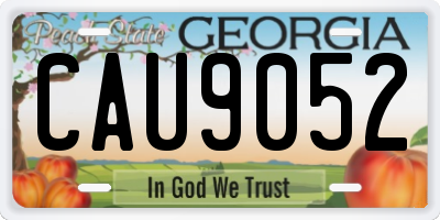 GA license plate CAU9052