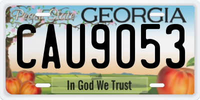 GA license plate CAU9053