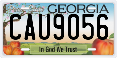 GA license plate CAU9056