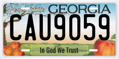 GA license plate CAU9059