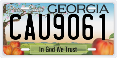 GA license plate CAU9061