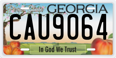 GA license plate CAU9064