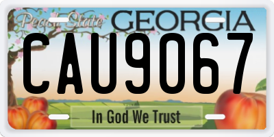 GA license plate CAU9067