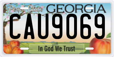 GA license plate CAU9069