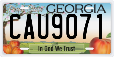GA license plate CAU9071