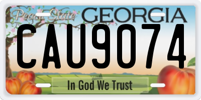 GA license plate CAU9074