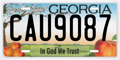 GA license plate CAU9087