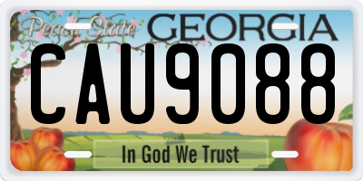 GA license plate CAU9088
