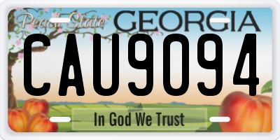 GA license plate CAU9094