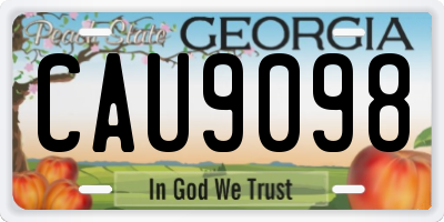GA license plate CAU9098