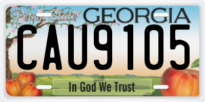 GA license plate CAU9105