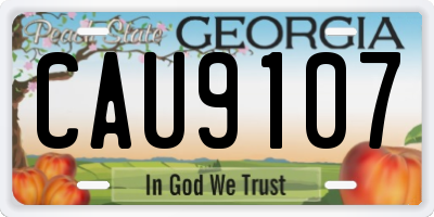 GA license plate CAU9107