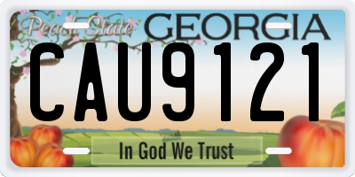 GA license plate CAU9121