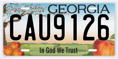 GA license plate CAU9126