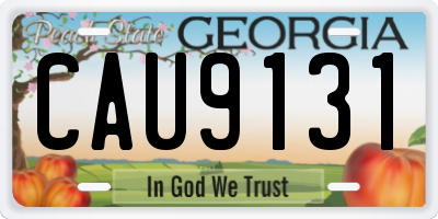GA license plate CAU9131