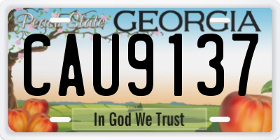 GA license plate CAU9137