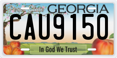 GA license plate CAU9150