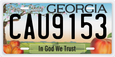 GA license plate CAU9153