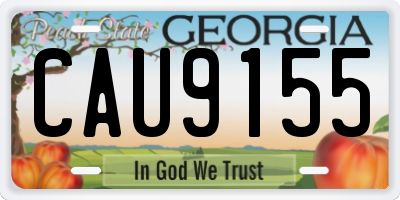 GA license plate CAU9155