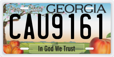 GA license plate CAU9161