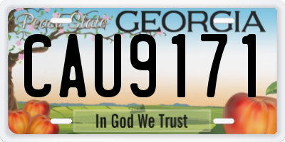 GA license plate CAU9171