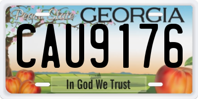 GA license plate CAU9176