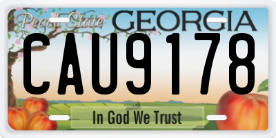 GA license plate CAU9178
