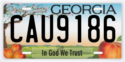 GA license plate CAU9186
