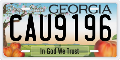 GA license plate CAU9196