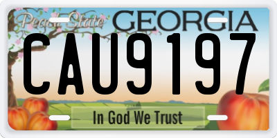 GA license plate CAU9197