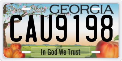 GA license plate CAU9198