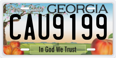 GA license plate CAU9199