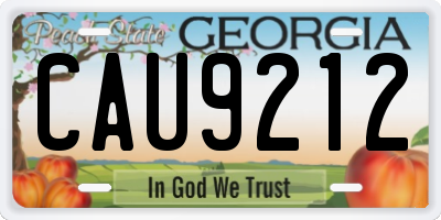 GA license plate CAU9212