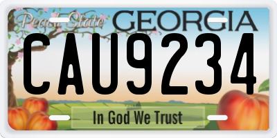 GA license plate CAU9234