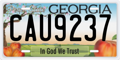 GA license plate CAU9237